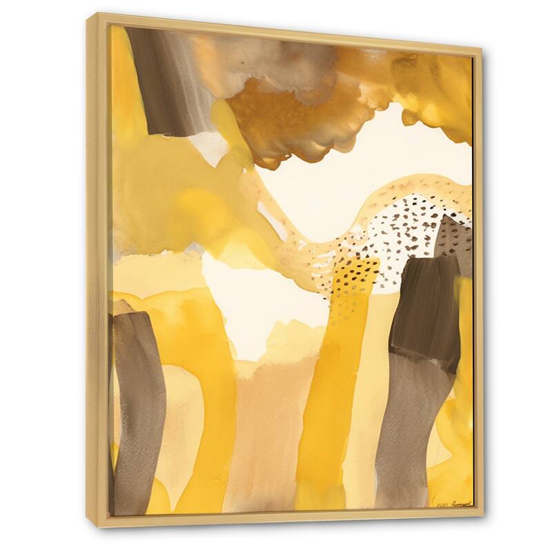 Designart "Mustard Yellow Dreams Retro Watercolor I" Modern Midcentury